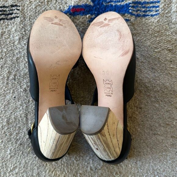Fortress of Inca NEW Luna Naya Heels in Black Leather Size 39 - Picture 8 of 8